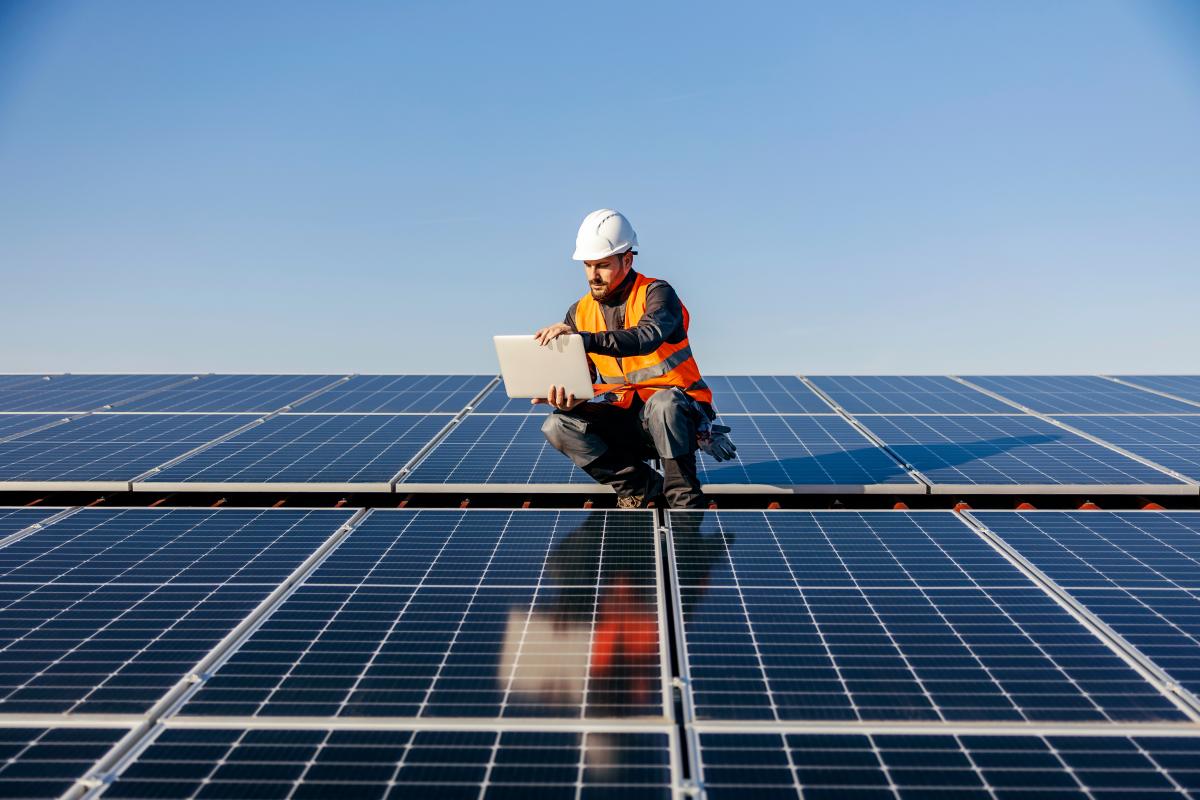 Southeast Washington, D.C. Solar installation worker