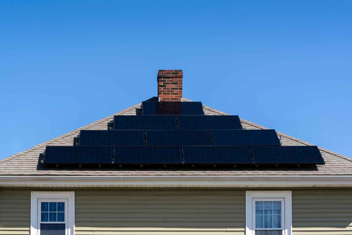solar panels installed on a house roof top