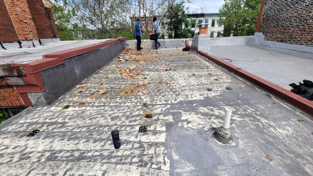 A flat roof that needs work.