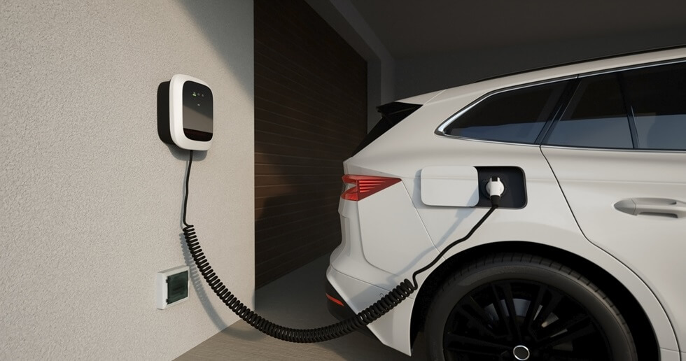 home charging station provides an eco-friendly sustainable power supply for generic EV cars