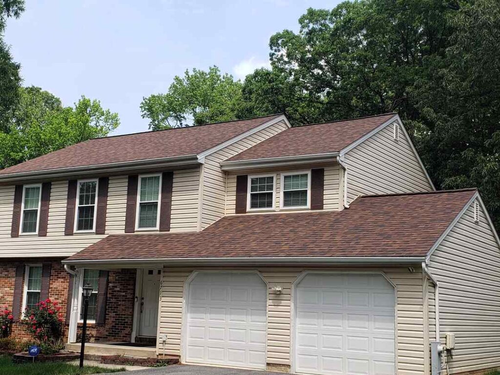 This roofing project shows a family home in Greenbelt, Maryland, with a new roof.