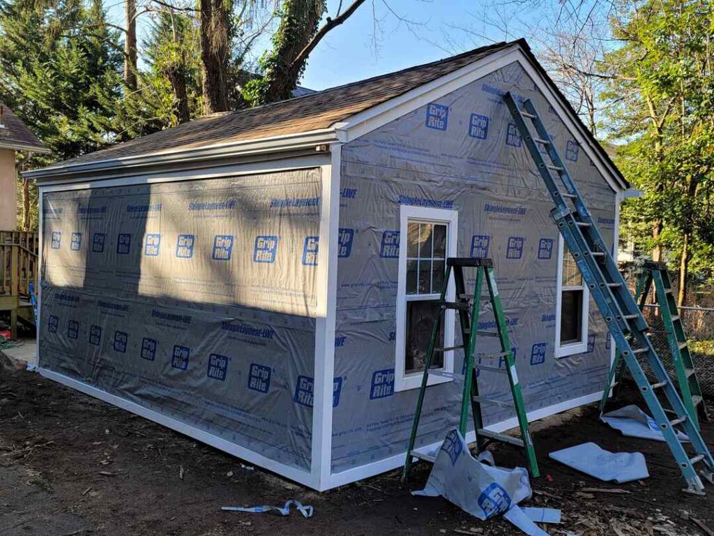 A garage in Silver Spring, Maryland under construction.