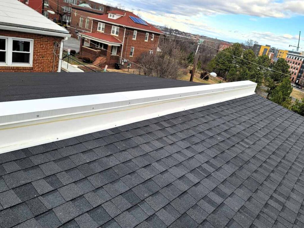 Architectural shingles on a home in Southeast DC.