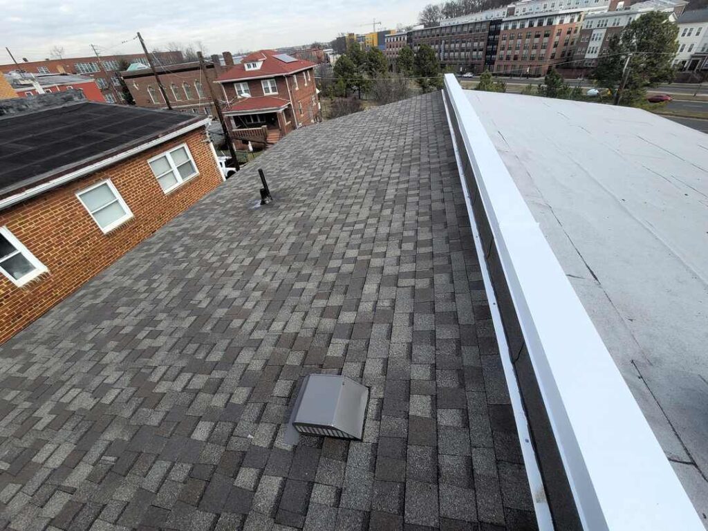 Architectural shingles with polyglass flashing.