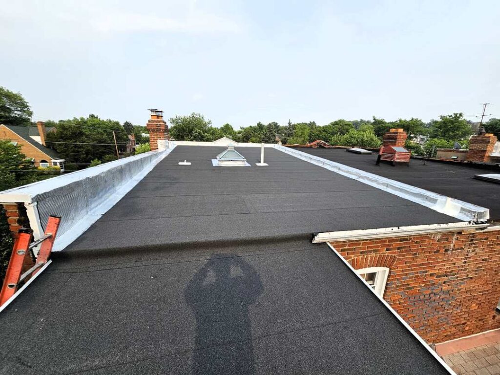 A redone flat roof in Northeast Washington, DC.