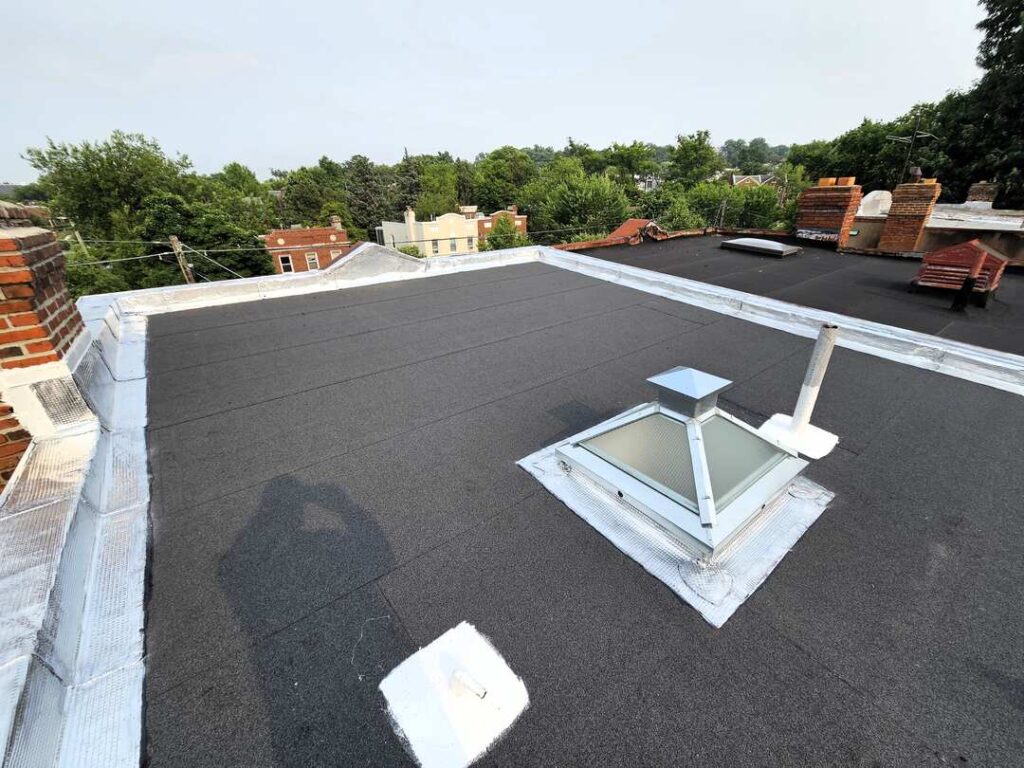 A new skylight on a flat roof.