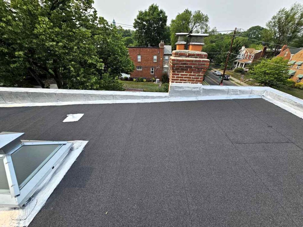 This roofing project utilized Polyglass modified asphalt roofing.