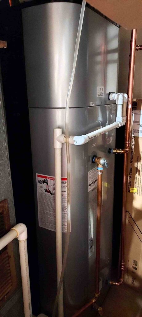 A heat pump water heater.